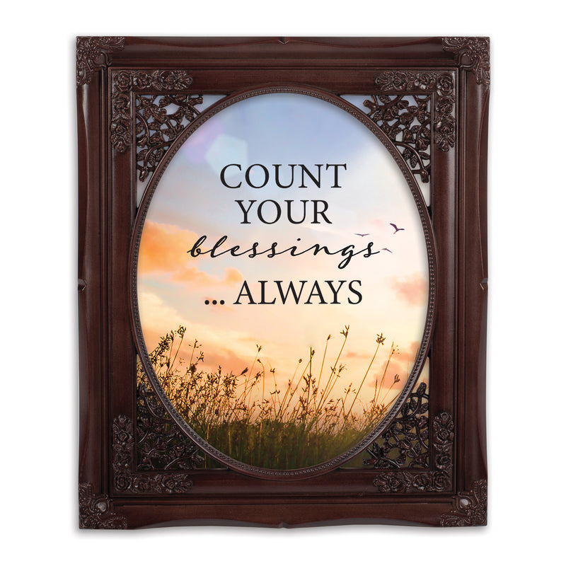Always Count Your Blessings Mahogany 8 x 10 Photo Frame