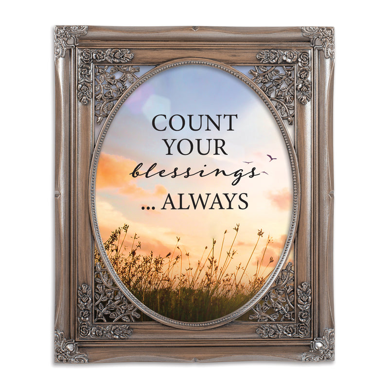 Always Count Your Blessings Silver 8 x 10 Photo Frame