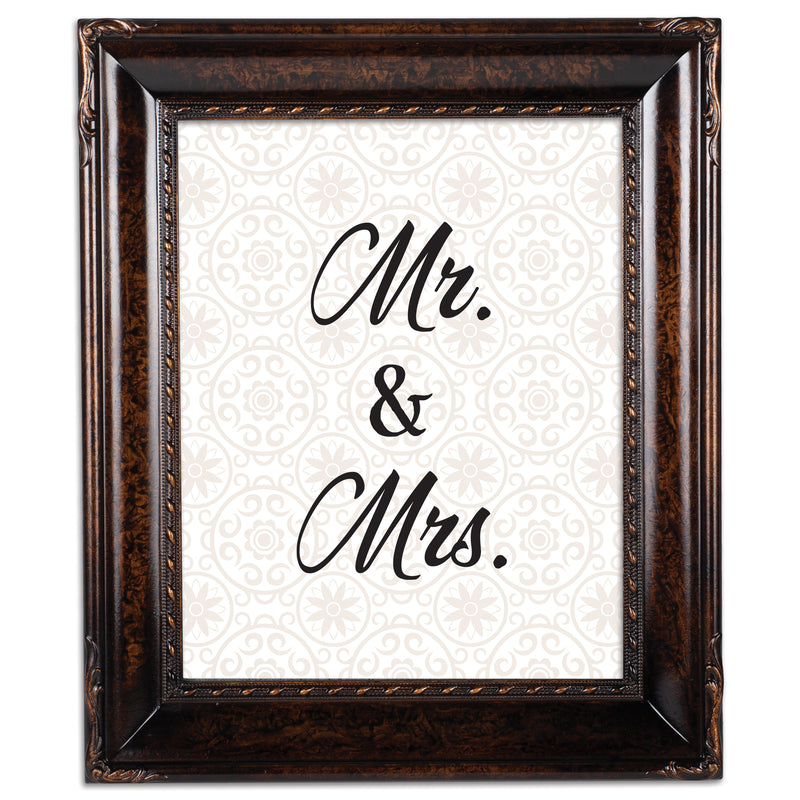 Mr. & Mrs. Burlwood Rope 8 x 10 Photo Frame