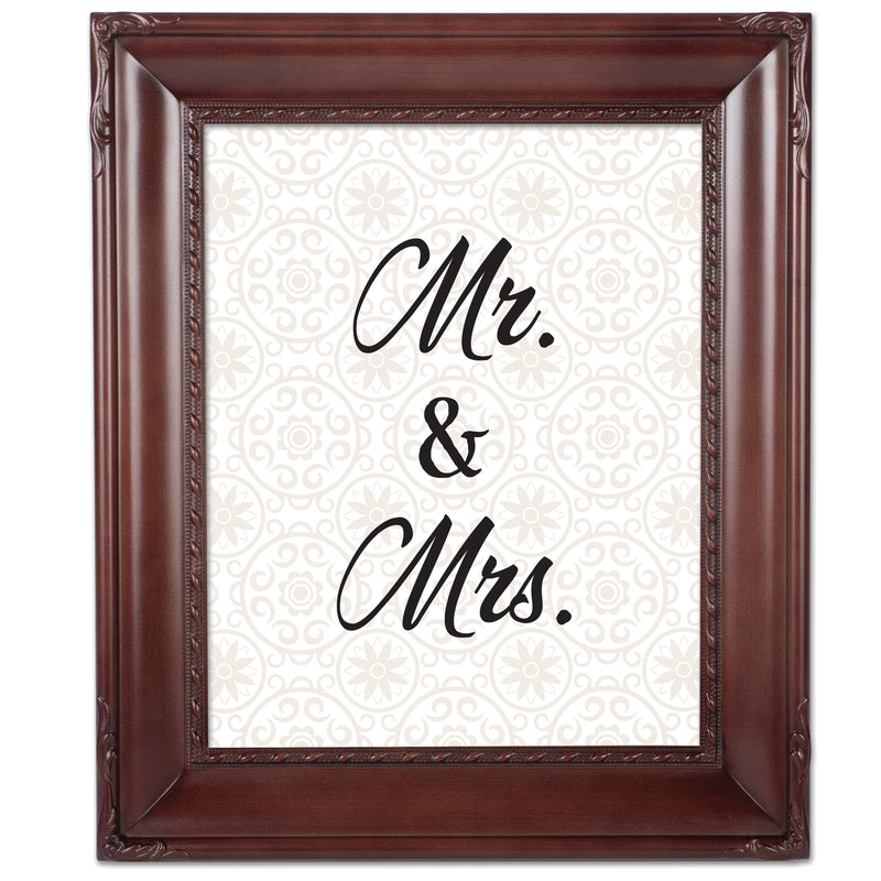 Mr. & Mrs. Mahogany Rope 8 x 10 Photo Frame