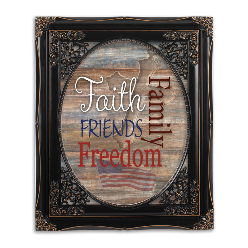Faith Family Friends and Freedom Black 8 x 10 Photo Frame