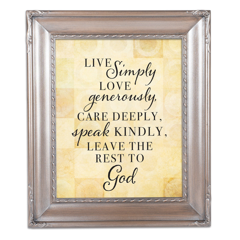 Live Love Care Silver Rope 8 x 10 Photo Frame