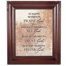 Praise See Trust Thank Him Mahogany Rope 8 x 10 Photo Frame