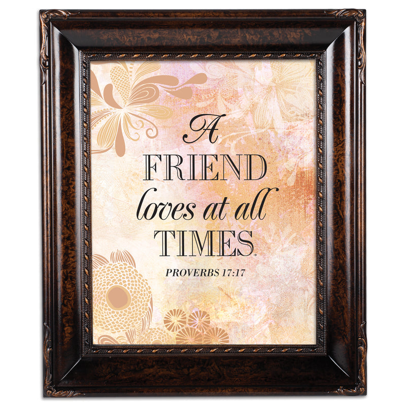 A Friend Loves At All Times Burlwood Rope 8 x 10 Photo Frame