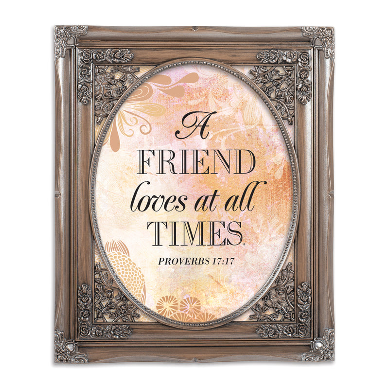 A Friend Loves At All Times Silver 8 x 10 Photo Frame
