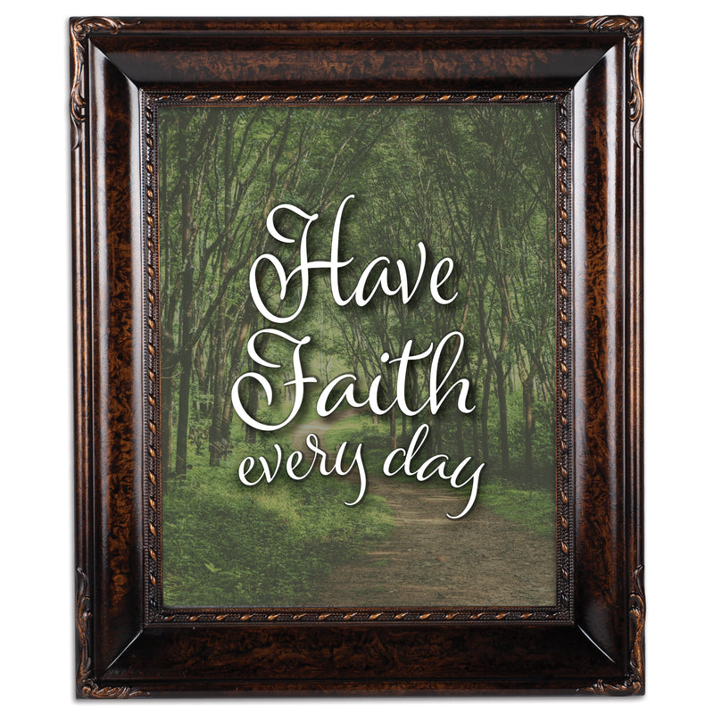 Have Faith Every Day Burlwood Rope 8 x 10 Photo Frame