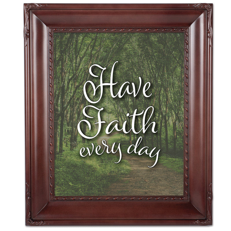 Have Faith Every Day Mahogany Rope 8 x 10 Photo Frame