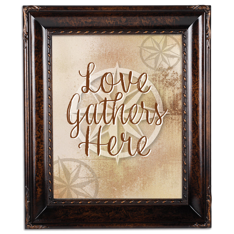 Love Gathers Here Burlwood Rope 8 x 10 Photo Frame
