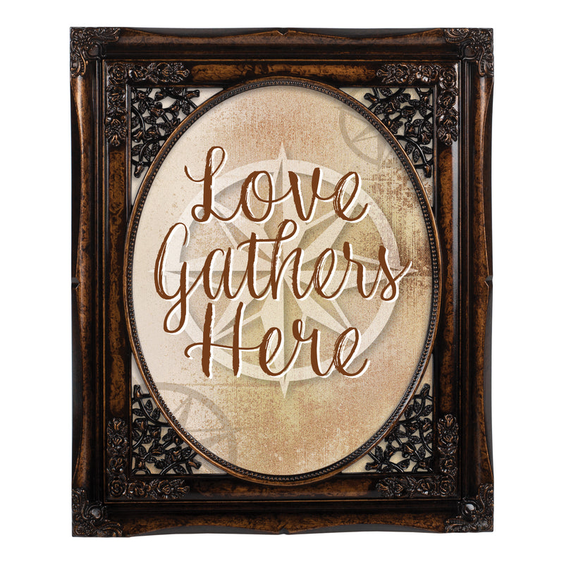 Love Gathers Here Burlwood 8 x 10 Photo Frame