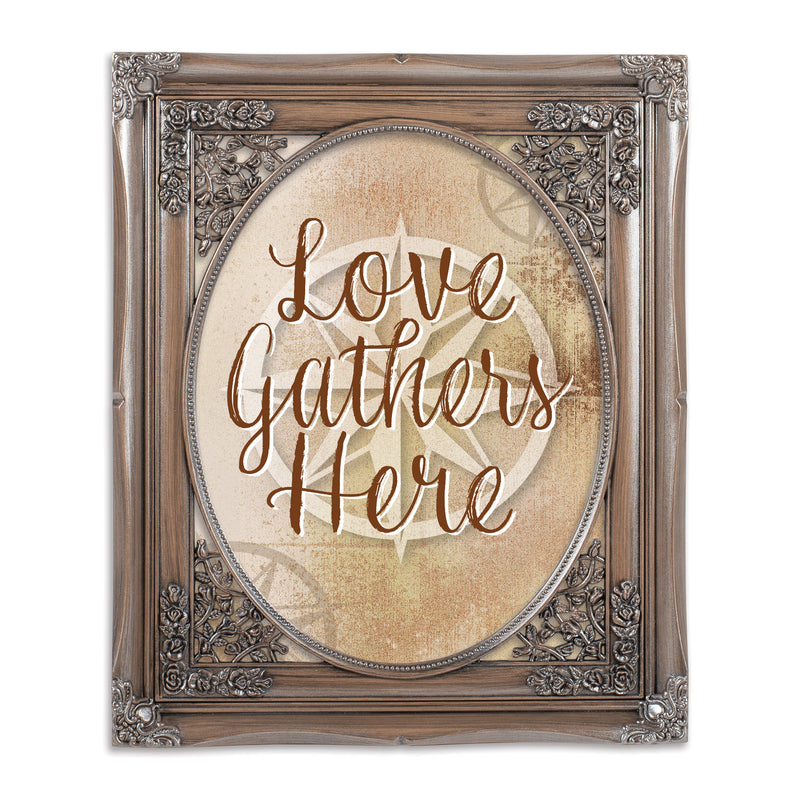 Love Gathers Here Silver 8 x 10 Photo Frame