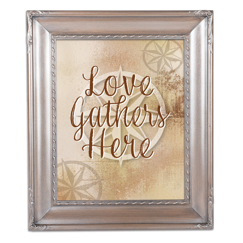 Love Gathers Here Silver Rope 8 x 10 Photo Frame