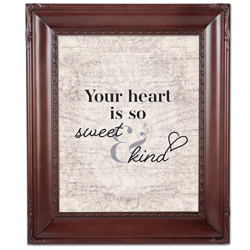 Heart Is So Sweet And Kind Mahogony 8 x 10 Rope Trim Wall And Tabletop Photo Photo Frame
