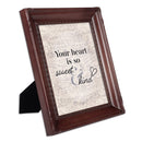 Heart Is So Sweet And Kind Mahogony 8 x 10 Rope Frame