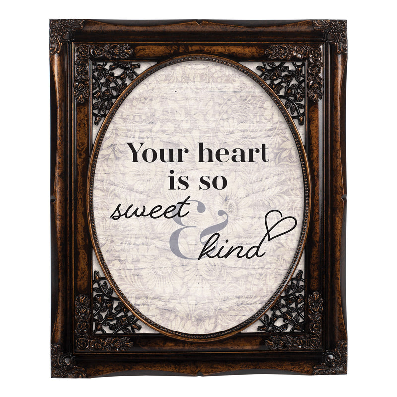 Heart Is So Sweet And Kind Amber 8 x 10 Floral Cutout Wall And Tabletop Photo Frame