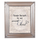 Heart Is So Sweet And Kind Silver Greybrush 8 x 10 Rope Trim Wall And Tabletop Photo Photo Frame
