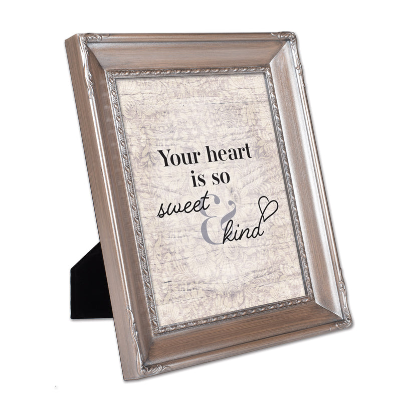 Heart Is So Sweet And Kind Silver 8 x 10 Rope Frame