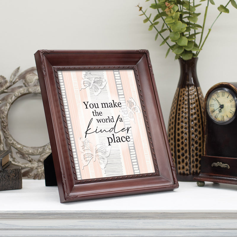 You Make The World Kinder Mahogony 8 x 10 Rope Frame