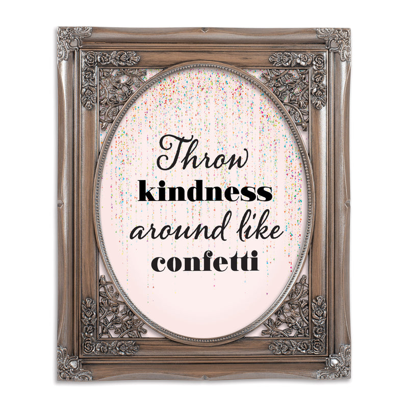 Throw Kindness Like Confetti Silver Greybrush 8 x 10 Floral Cutout Wall And Tabletop Photo Frame