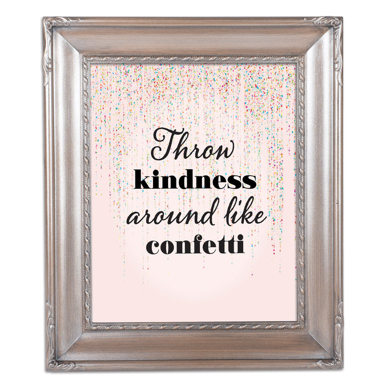 Throw Kindness Like Confetti Silver Greybrush 8 x 10 Rope Trim Wall And Tabletop Photo Photo Frame