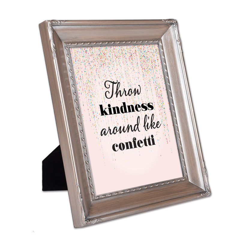 Throw Kindness Like Confetti Silver 8 x 10 Rope Frame