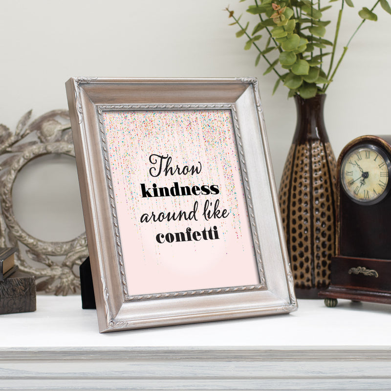 Throw Kindness Like Confetti Silver 8 x 10 Rope Frame