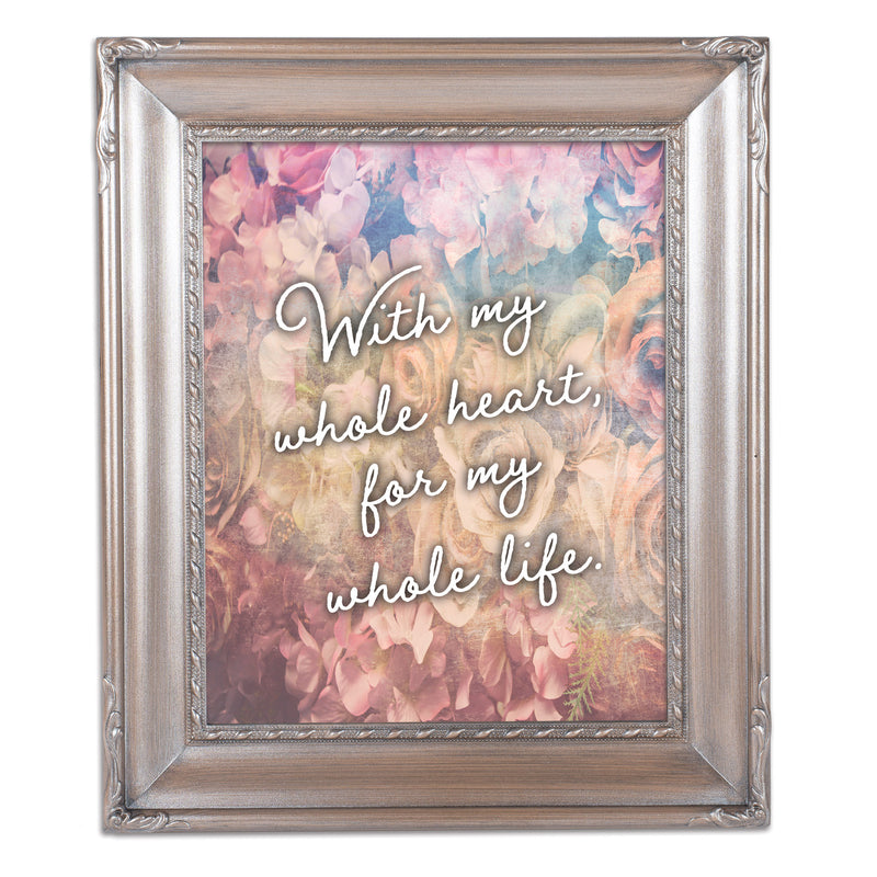 Whole Heart For My Whole Life Silver Greybrush 8 x 10 Rope Trim Wall And Tabletop Photo Photo Frame