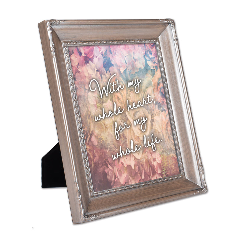 Whole Heart For My Whole Life Silver 8 x 10 Rope Frame