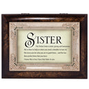 The Perfect Sister Dark Wood Finish Jewelry Music Box Plays Tune Amazing Grace