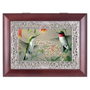 Cottage Garden Life Measured by Moments Rosewood Jewelry Music Box Plays Wonderful World