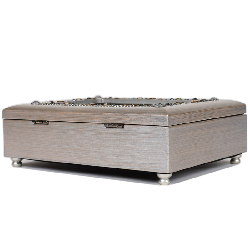 Precious Daughter Pewter Jeweled Music Box Plays You Light Up My Life