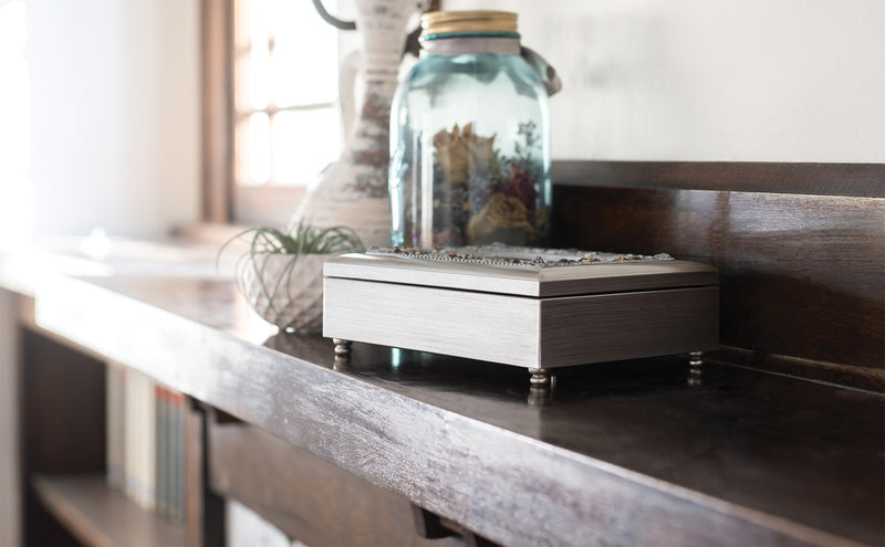 Precious Daughter Pewter Jeweled Music Box Plays You Light Up My Life