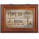 Love Bushel Woodgrain Rope Trim Music Box Plays You Are My Sunshine