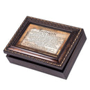 Cottage Garden Footprints in The Sand Never Leave You Burlwood Rope Trim Jewelry Music Box Plays Canon in D