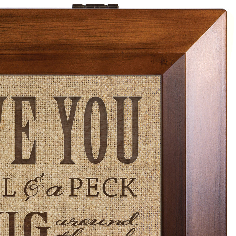 Love You Bushel Peck Wood Finish Music Box Plays You Are My Sunshine