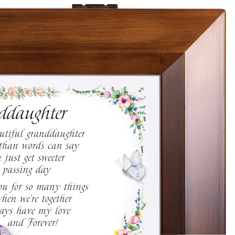 Granddaughter Forever Wood Finish Music Box Plays You Are My Sunshine