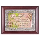 Cottage Garden Granddaughter Such a Gift Rosewood Jewelry Music Box Plays Wonderful World