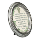 Palm Hand Irish Blessing Brushed Silver Floral 5 x 7 Oval Photo Frame