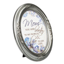 Mom Add Beauty World Brushed Silver Floral 5 x 7 Oval Photo Frame
