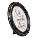 Set Your Mind Above Burlwood Floral 5 x 7 Oval Photo Frame