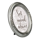 Set Your Mind Above Brushed Silver Floral 5 x 7 Oval Photo Frame