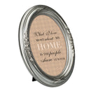 Love My Home Brushed Silver Floral 5 x 7 Oval Photo Frame