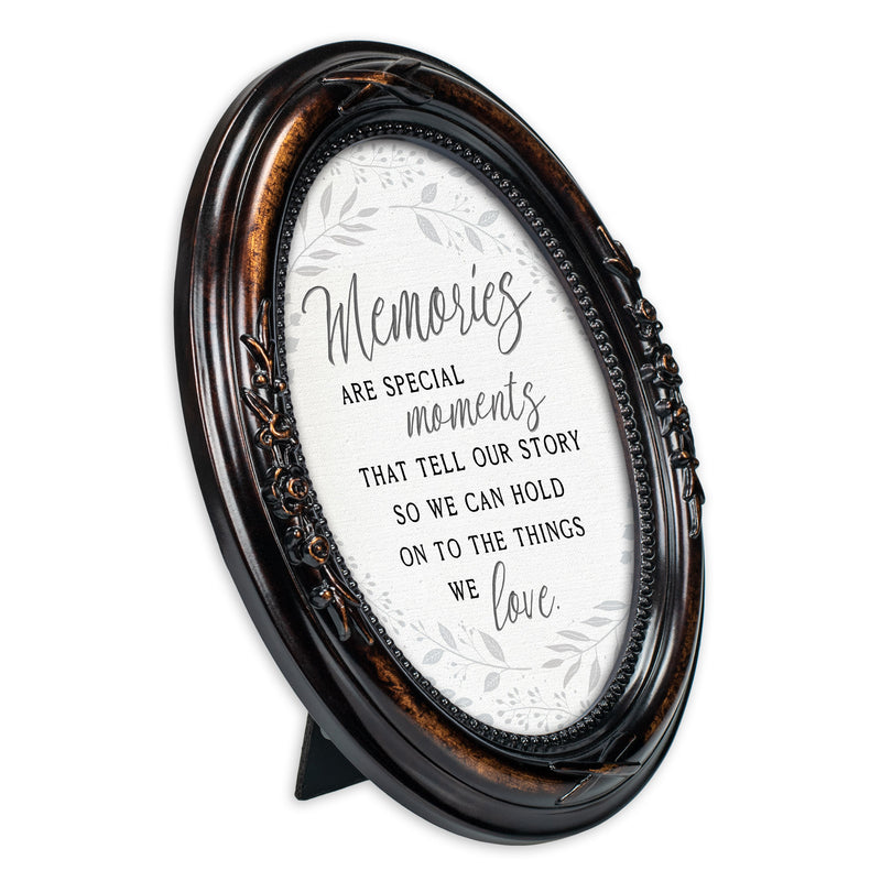 Memories are Special Burlwood Floral 5 x 7 Oval Photo Frame