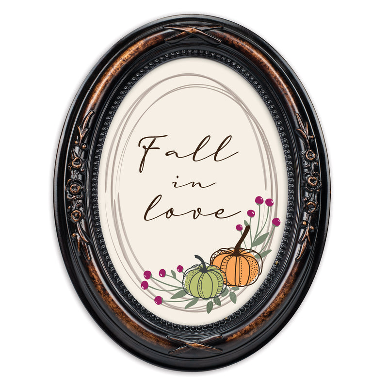 Fall In Love Amber 5 x 7 Oval Shaped Wall And Tabletop Photo Frame