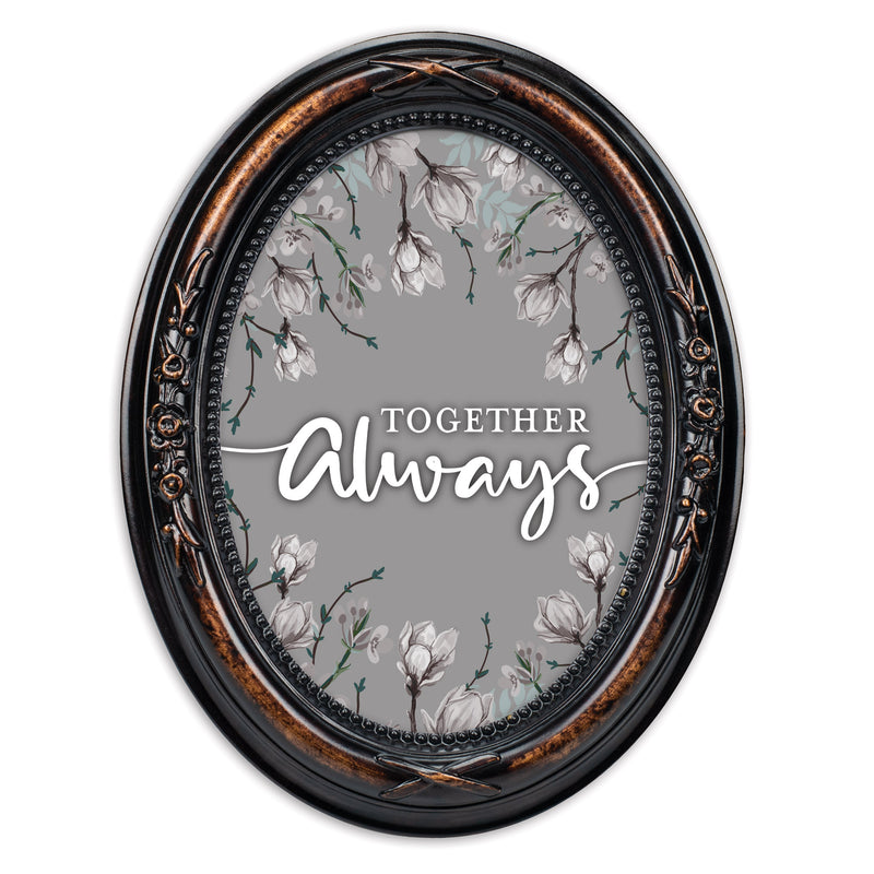 Together Always Amber 5 x 7 Oval Shaped Wall And Tabletop Photo Frame