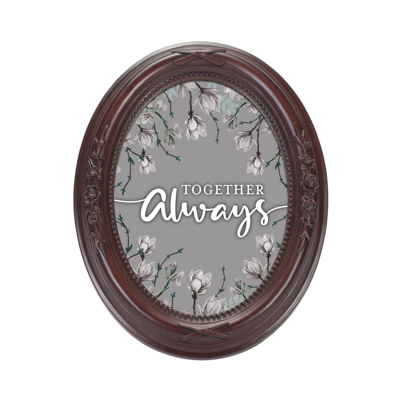 Together Always Mahogany 5 x 7 Oval Shaped Wall And Tabletop Photo Frame