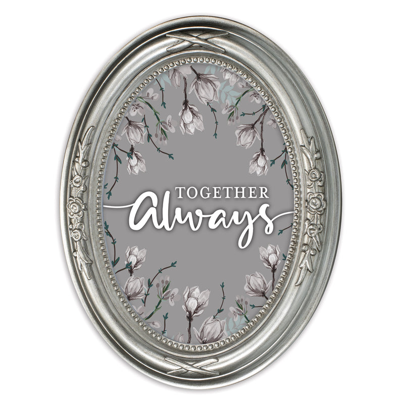 Together Always Silver 5 x 7 Oval Shaped Wall And Tabletop Photo Frame
