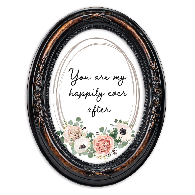 Happily Ever After Amber 5 x 7 Oval Shaped Wall And Tabletop Photo Frame