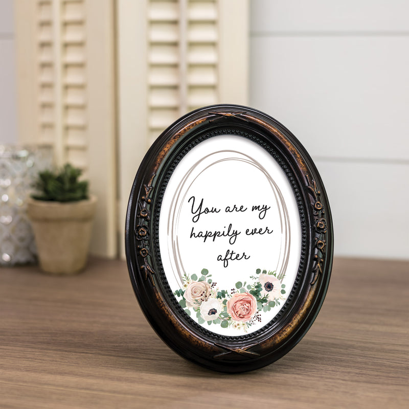 Happily Ever After Amber 5 x 7 Oval Photo Frame