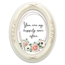 Happily Ever After Ivory 5 x 7 Oval Shaped Wall And Tabletop Photo Frame