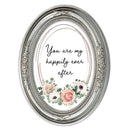 Happily Ever After Silver 5 x 7 Oval Shaped Wall And Tabletop Photo Frame